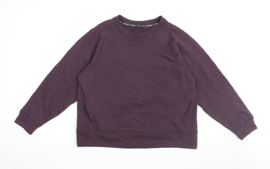 GOODMOVE Womens Purple Cotton Pullover Sweatshirt Size 14 Pullover