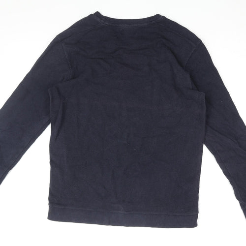 Zara Mens Blue Cotton T-Shirt Size XL Round Neck