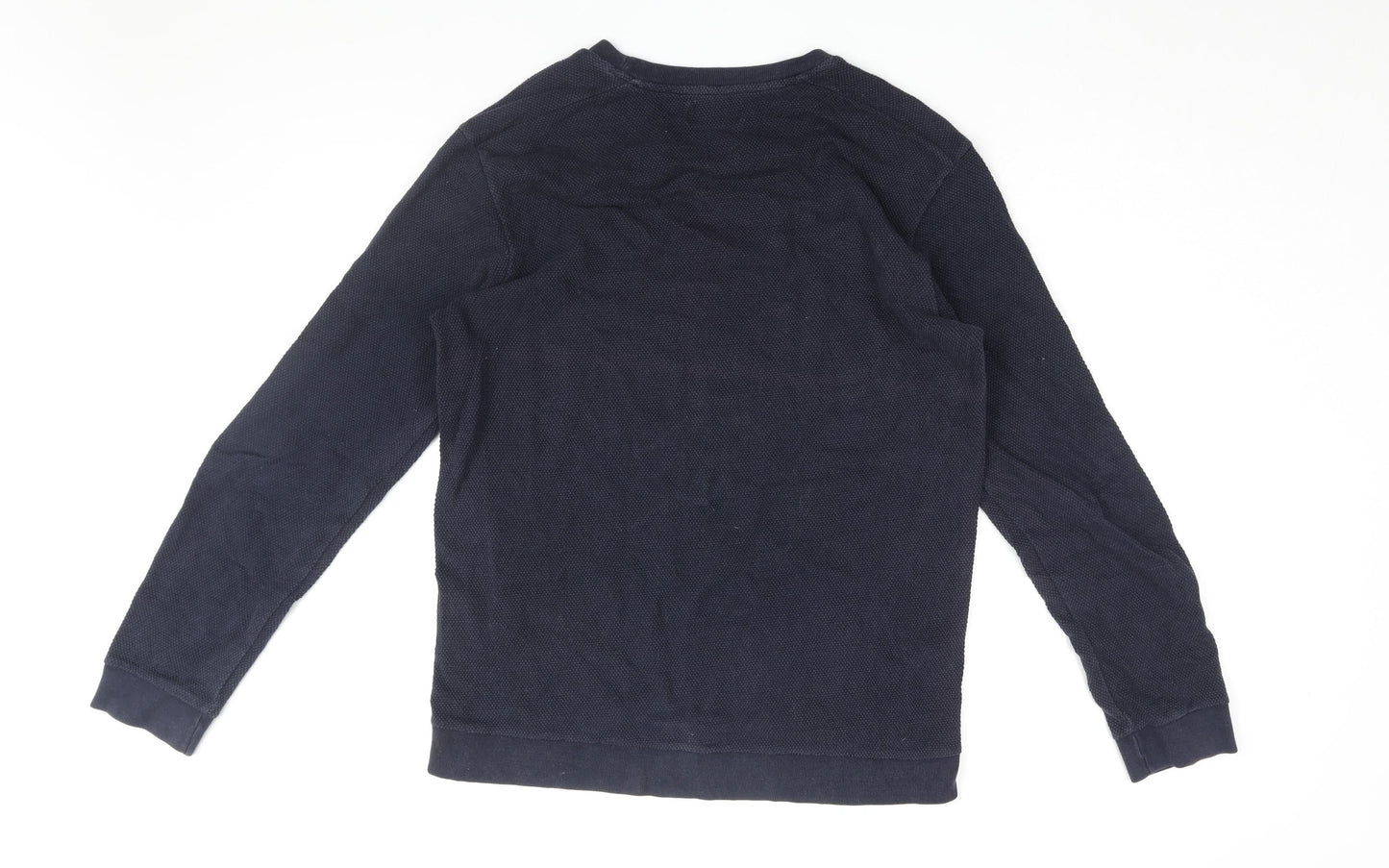 Zara Mens Blue Cotton T-Shirt Size XL Round Neck