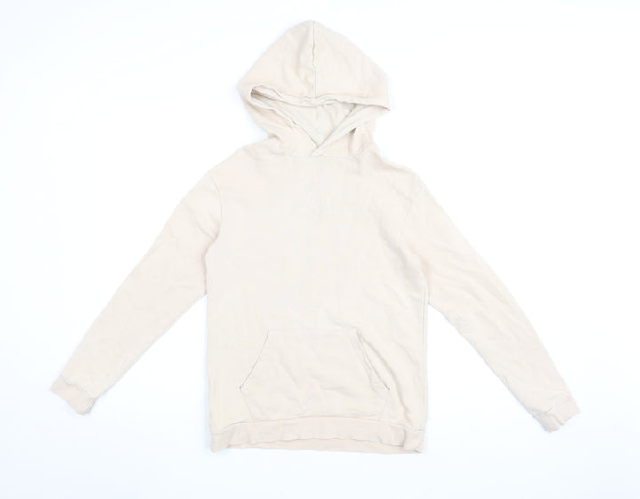 River Island Girls Pink Cotton Pullover Hoodie Size 9-10 Years Pullover
