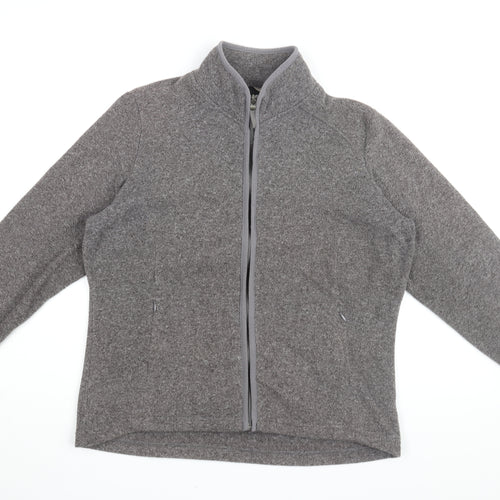 Marks and Spencer Womens Grey Polyester Full Zip Sweatshirt Size 14 Zip