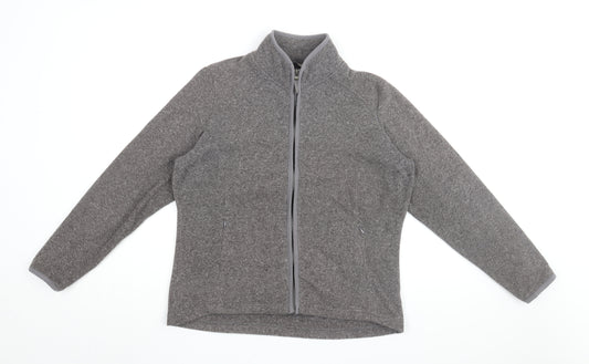 Marks and Spencer Womens Grey Polyester Full Zip Sweatshirt Size 14 Zip