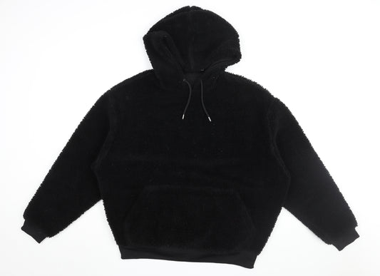 ASOS Mens Black Polyester Pullover Hoodie Size M