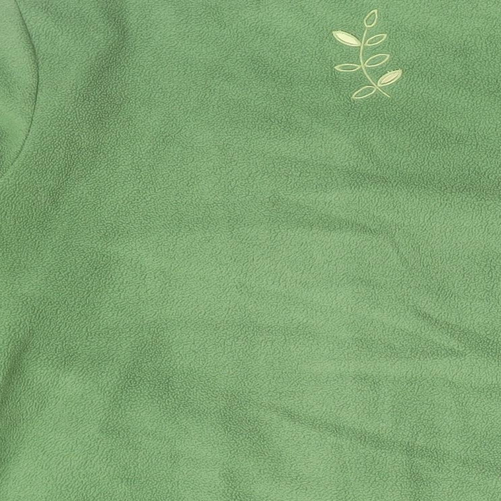 Tulchan Womens Green Floral Polyester Full Zip Sweatshirt Size L Zip