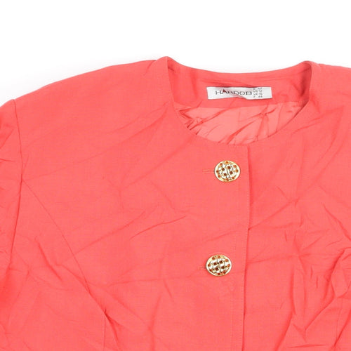 Hardob Womens Red Polyester Basic Button-Up Size 16 Round Neck