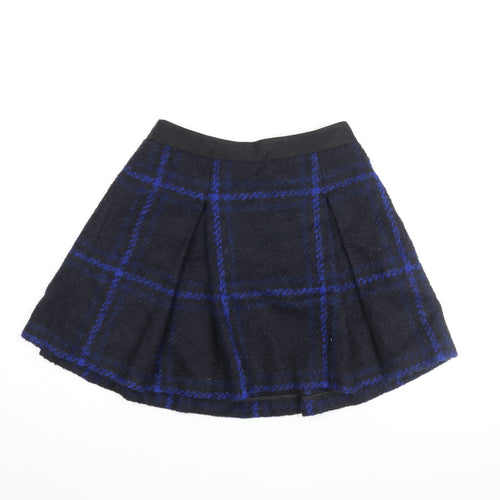 Ted Baker Womens Black Geometric Acrylic Skater Skirt Size 8 Zip