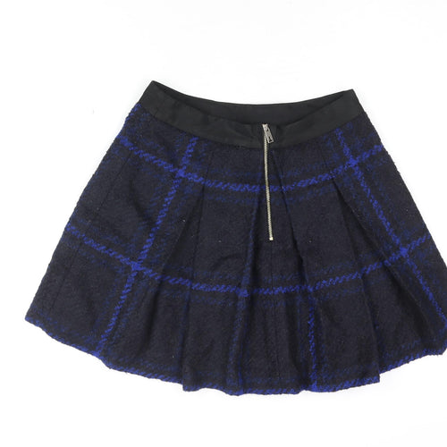 Ted Baker Womens Black Geometric Acrylic Skater Skirt Size 8 Zip
