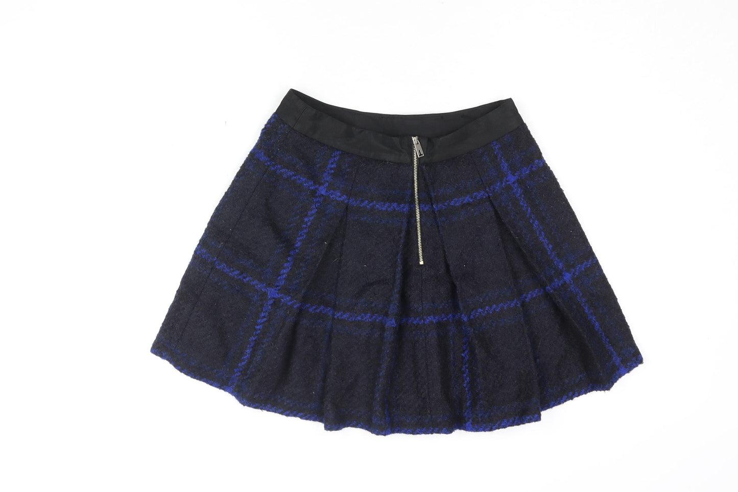 Ted Baker Womens Black Geometric Acrylic Skater Skirt Size 8 Zip