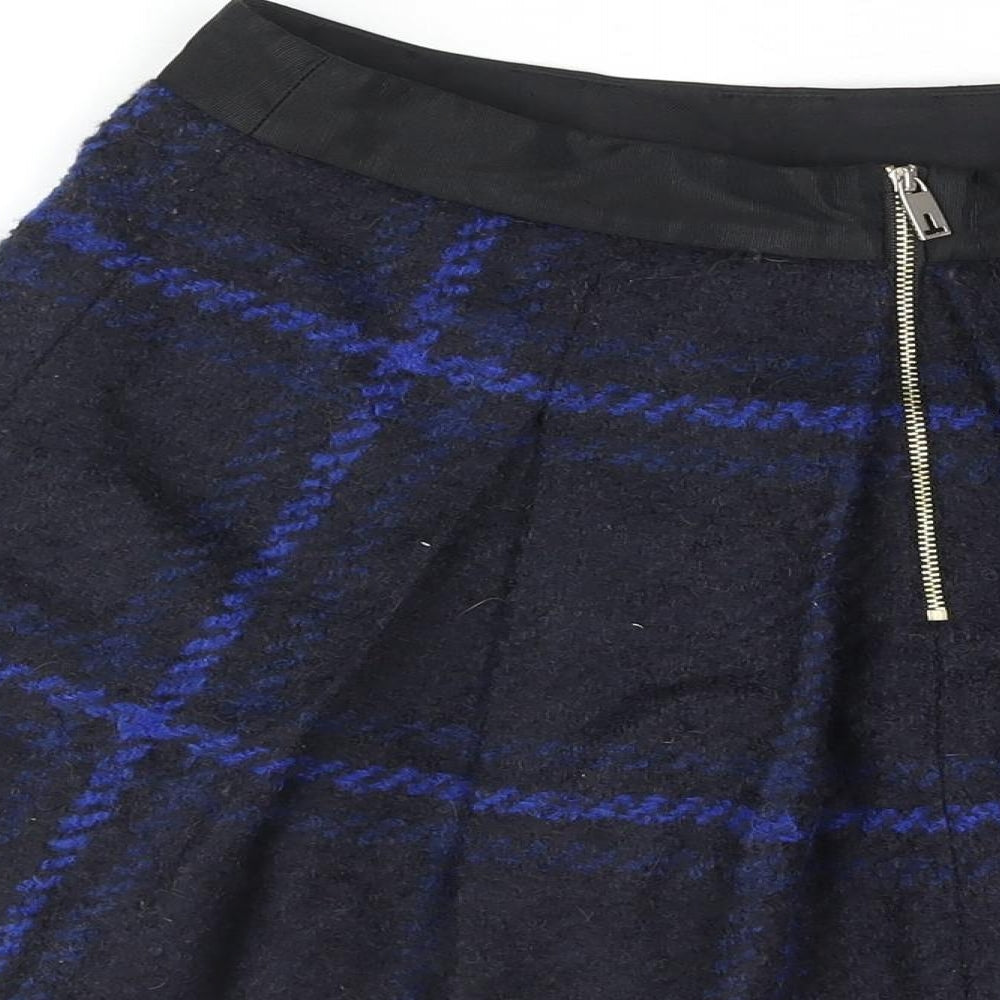 Ted Baker Womens Black Geometric Acrylic Skater Skirt Size 8 Zip