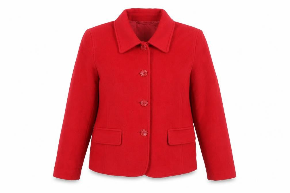 Le Comte Womens Red Jacket Coat Size 14 Button