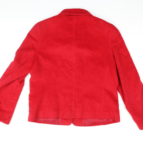 Le Comte Womens Red Jacket Coat Size 14 Button