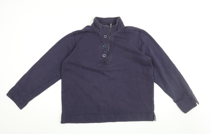 Orvis Womens Blue Cotton Pullover Sweatshirt Size L Zip