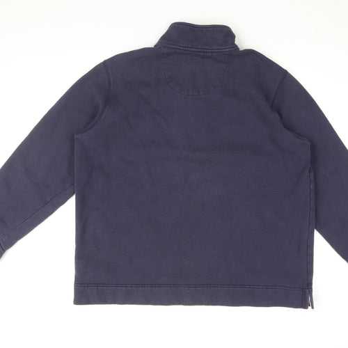 Orvis Womens Blue Cotton Pullover Sweatshirt Size L Zip
