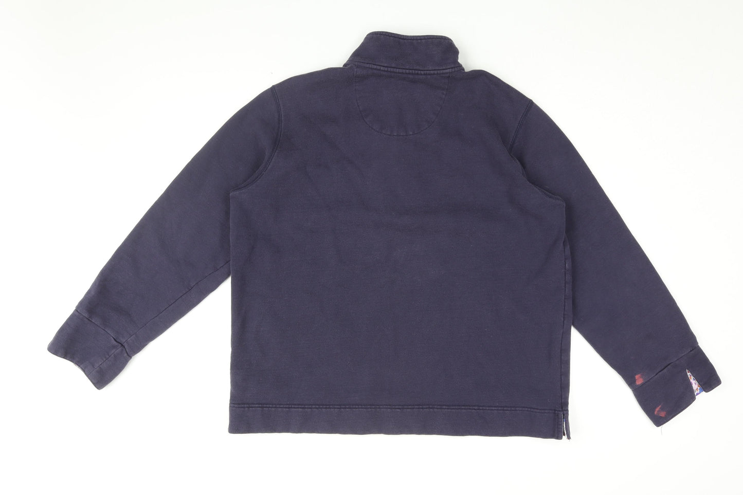 Orvis Womens Blue Cotton Pullover Sweatshirt Size L Zip