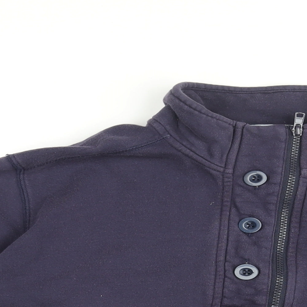 Orvis Womens Blue Cotton Pullover Sweatshirt Size L Zip