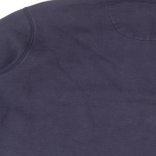Orvis Womens Blue Cotton Pullover Sweatshirt Size L Zip
