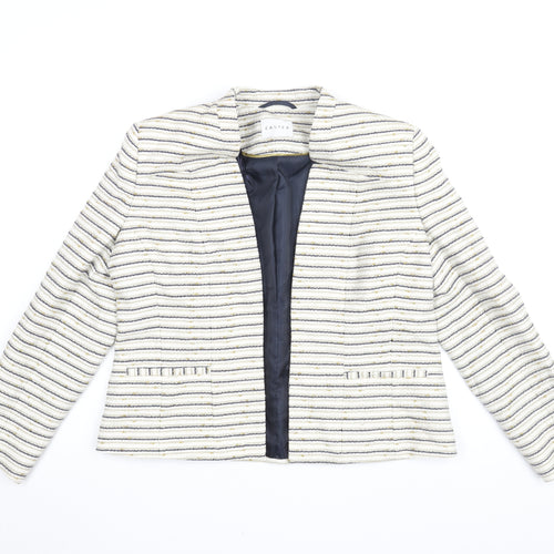 Eastex Womens White Striped Jacket Coat Size 10