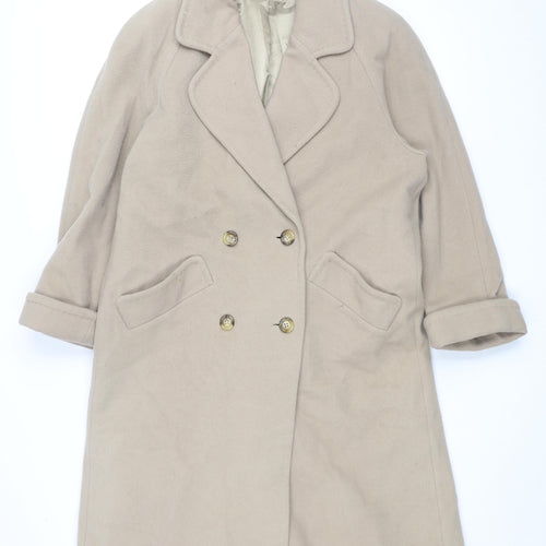 St Michael Womens Beige Overcoat Coat Size 10 Button