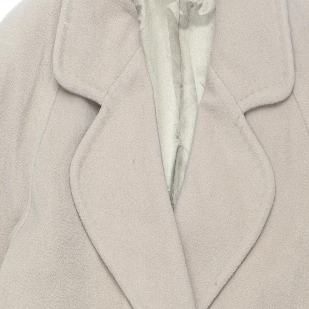 St Michael Womens Beige Overcoat Coat Size 10 Button