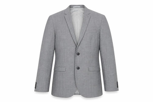 Front view of Next men’s grey wool jacket suit jacket, size 40, regular