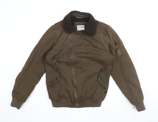 Pull&Bear Mens Brown Jacket Size S Zip