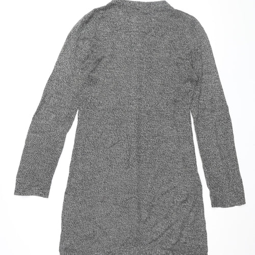 Brave Soul Womens Grey Acrylic Jumper Dress Size 10 Round Neck Pullover