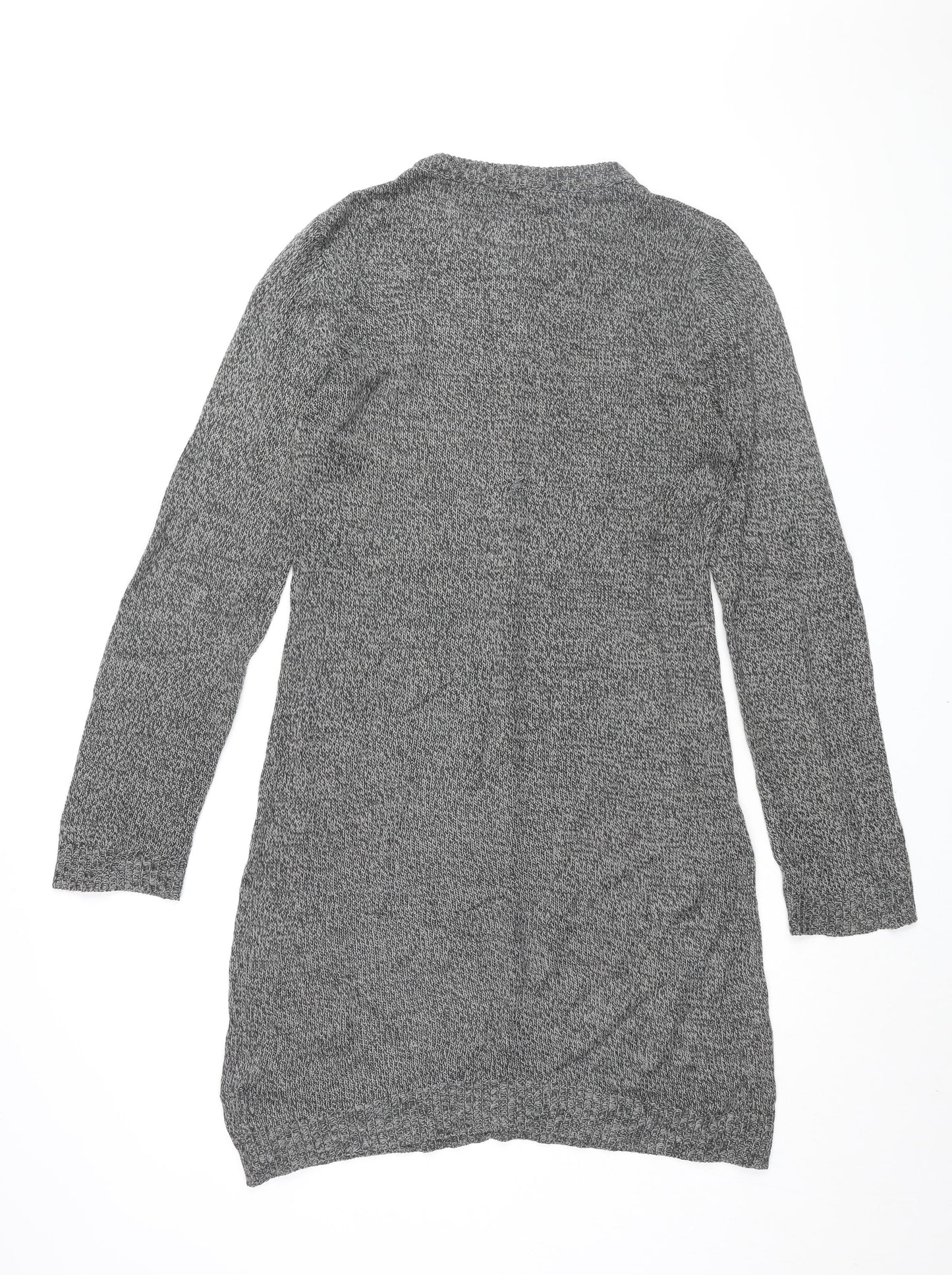 Brave Soul Womens Grey Acrylic Jumper Dress Size 10 Round Neck Pullover