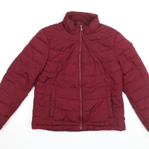 Gap Womens Red Puffer Jacket Coat Size S Zip