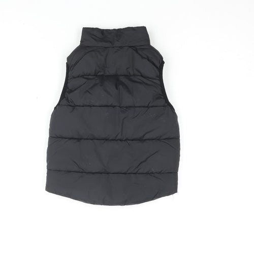 H&M Girls Black Gilet Coat Size 5-6 Years Zip - Superman Batman, Sequins