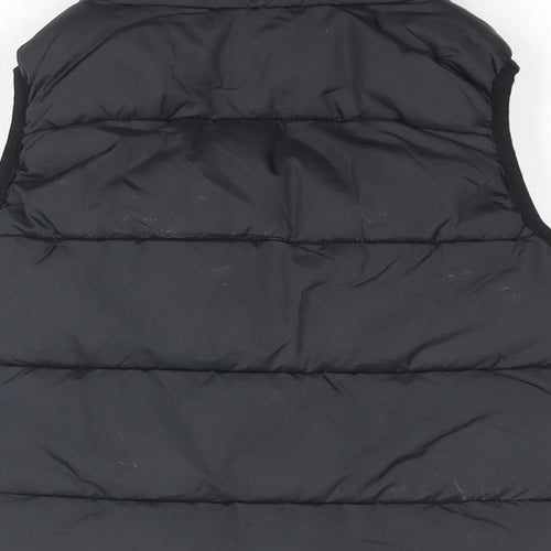 H&M Girls Black Gilet Coat Size 5-6 Years Zip - Superman Batman, Sequins