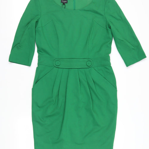 Hobbs Women's Green Sheath Dress - Size 14, Workwear