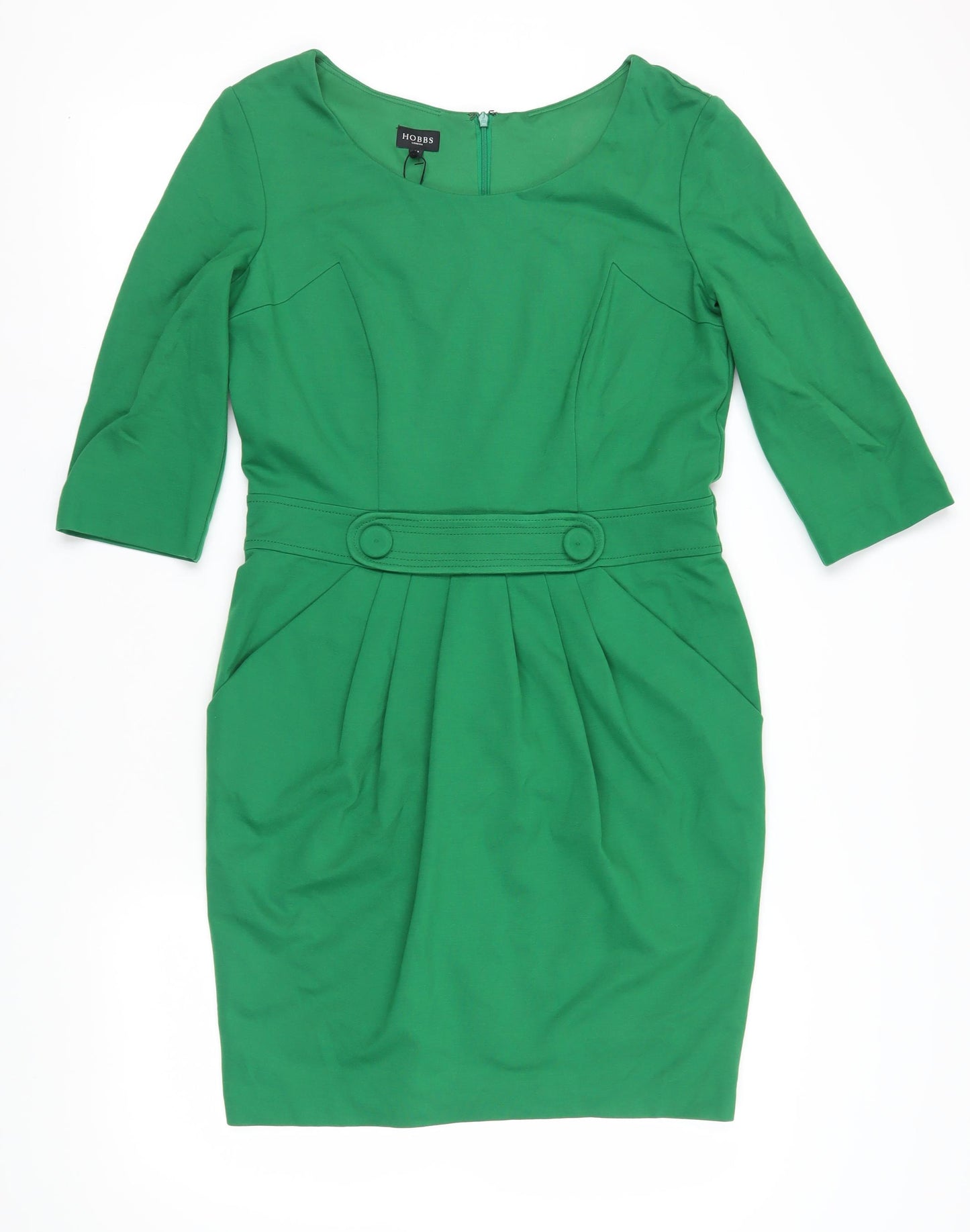 Hobbs Women's Green Sheath Dress - Size 14, Workwear