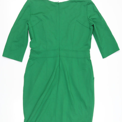 Hobbs Women's Green Sheath Dress - Size 14, Workwear