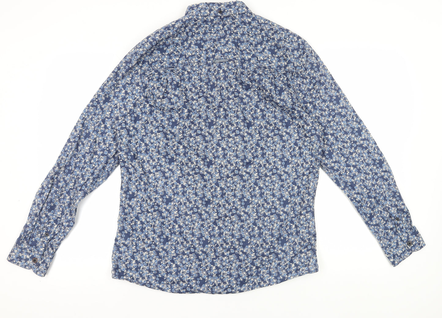 RJR John Rocha Men's Blue Floral Shirt, Regular Fit M