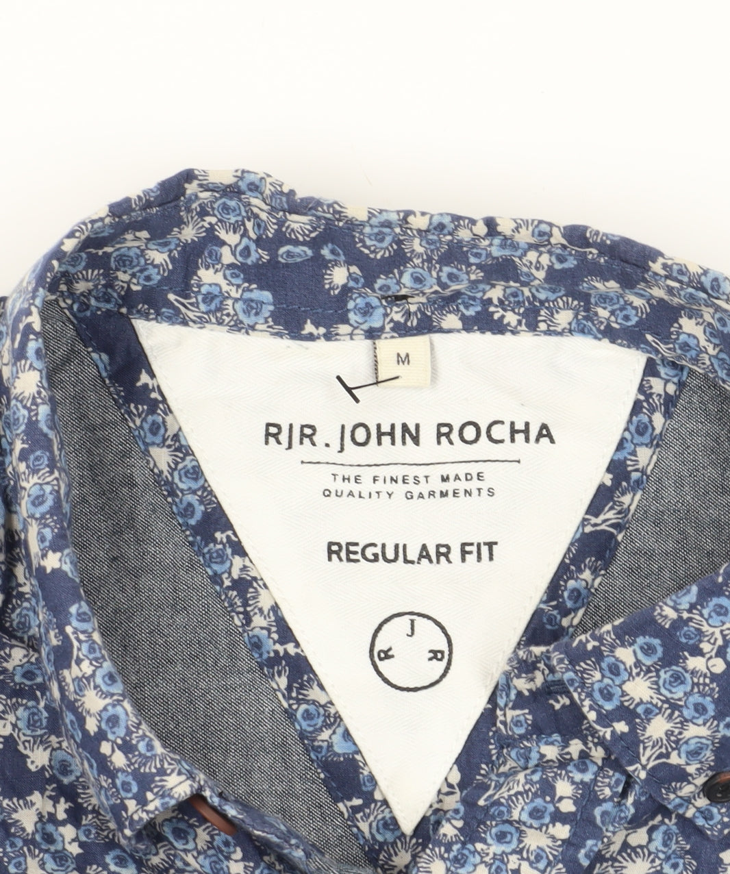 RJR John Rocha Men's Blue Floral Shirt, Regular Fit M