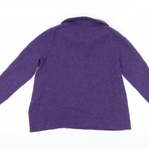 Hobbs Women's Purple Roll Neck Merino Wool Jumper L