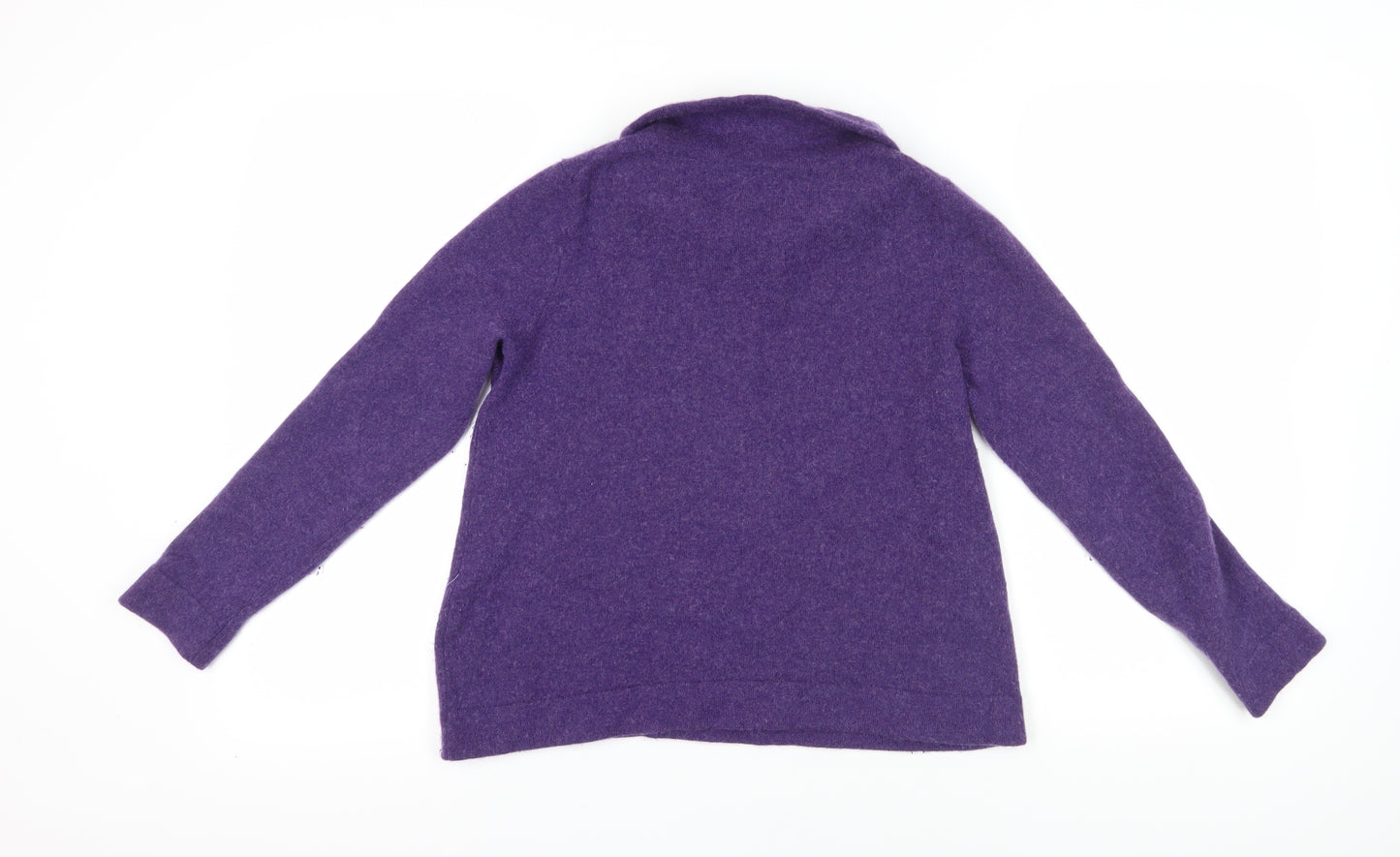 Hobbs Women's Purple Roll Neck Merino Wool Jumper L