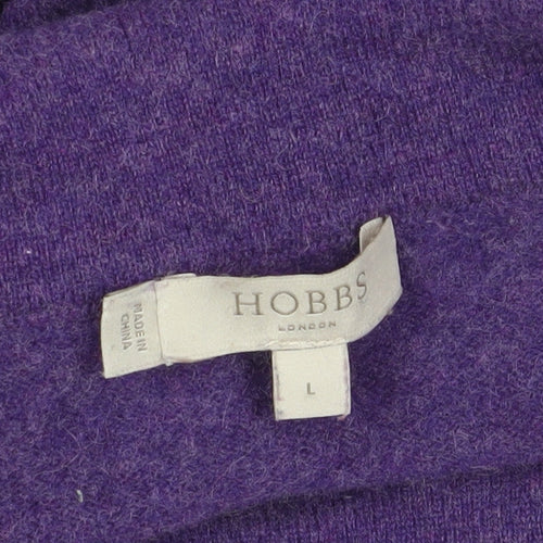 Hobbs Women's Purple Roll Neck Merino Wool Jumper L