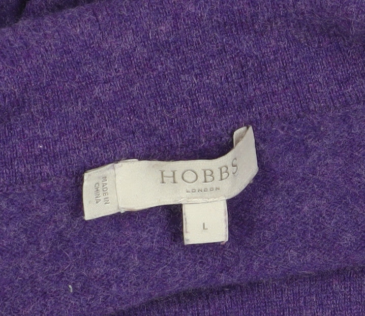 Hobbs Women's Purple Roll Neck Merino Wool Jumper L