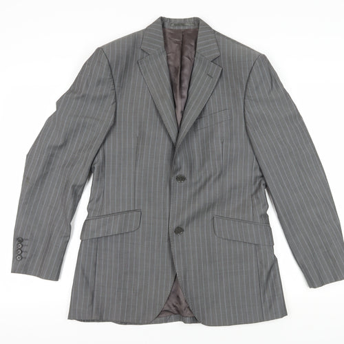 Austin Reed Men's Grey Wool Striped Suit Jacket 38R