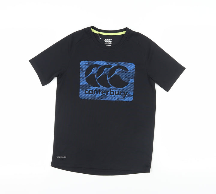 Canterbury Boys Black Graphic T-Shirt Size 10 Years