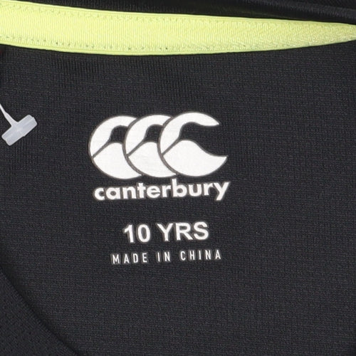 Canterbury Boys Black Graphic T-Shirt Size 10 Years