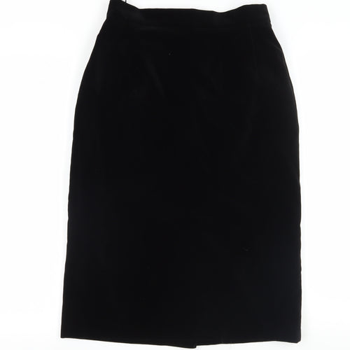 Jacques Vert Black Midi Pencil Skirt, Size 12, Elegant Women