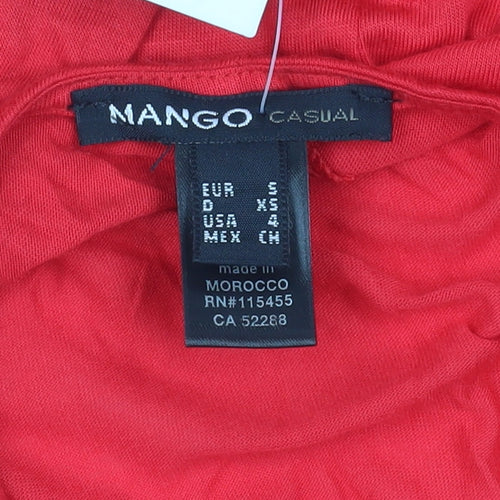 Mango Women's Red V-Neck Sheath Dress Size 8