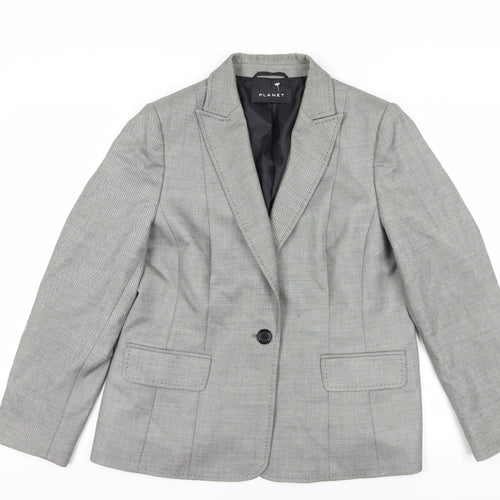 Planet Women’s Grey Blazer Size 14 Viscose Wool