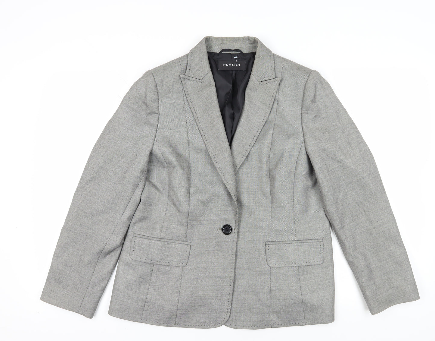 Planet Women’s Grey Blazer Size 14 Viscose Wool