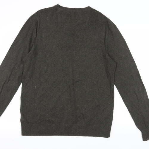 Fat Face Men’s XL Green Cotton Henley Jumper