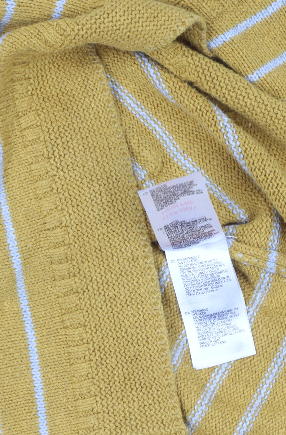 White Stuff Women's Striped Yellow Cardigan M