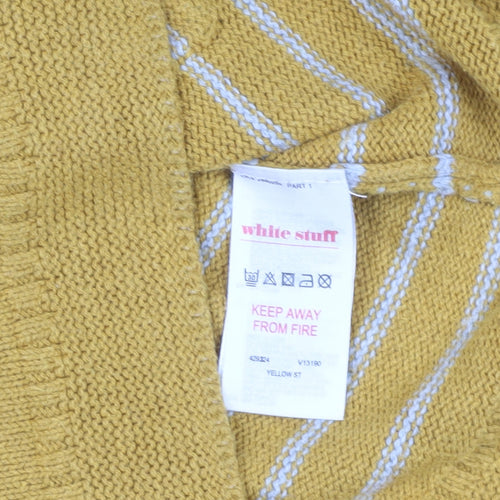 White Stuff Women's Striped Yellow Cardigan M
