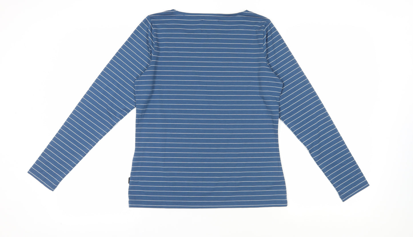 Rohan Women's Blue Striped Long Sleeve T-Shirt M